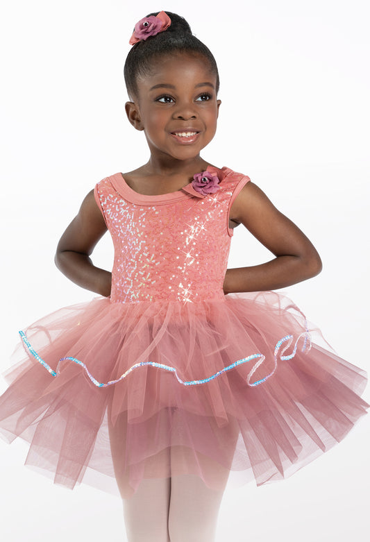 Pre-Owned Costume Weissman  14400 Intermediate Child Pink Layered Tutu Dress Ballet