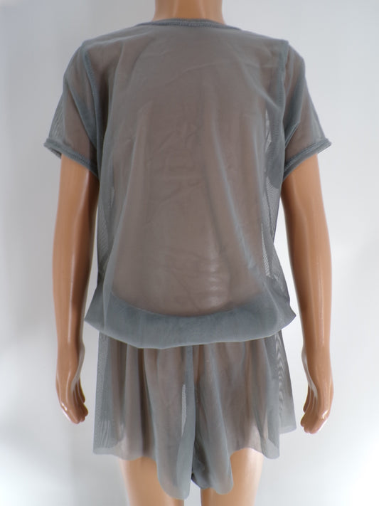Pre-Owned Costume Kizzi XXL Child Gray Mesh Romper Lyrical