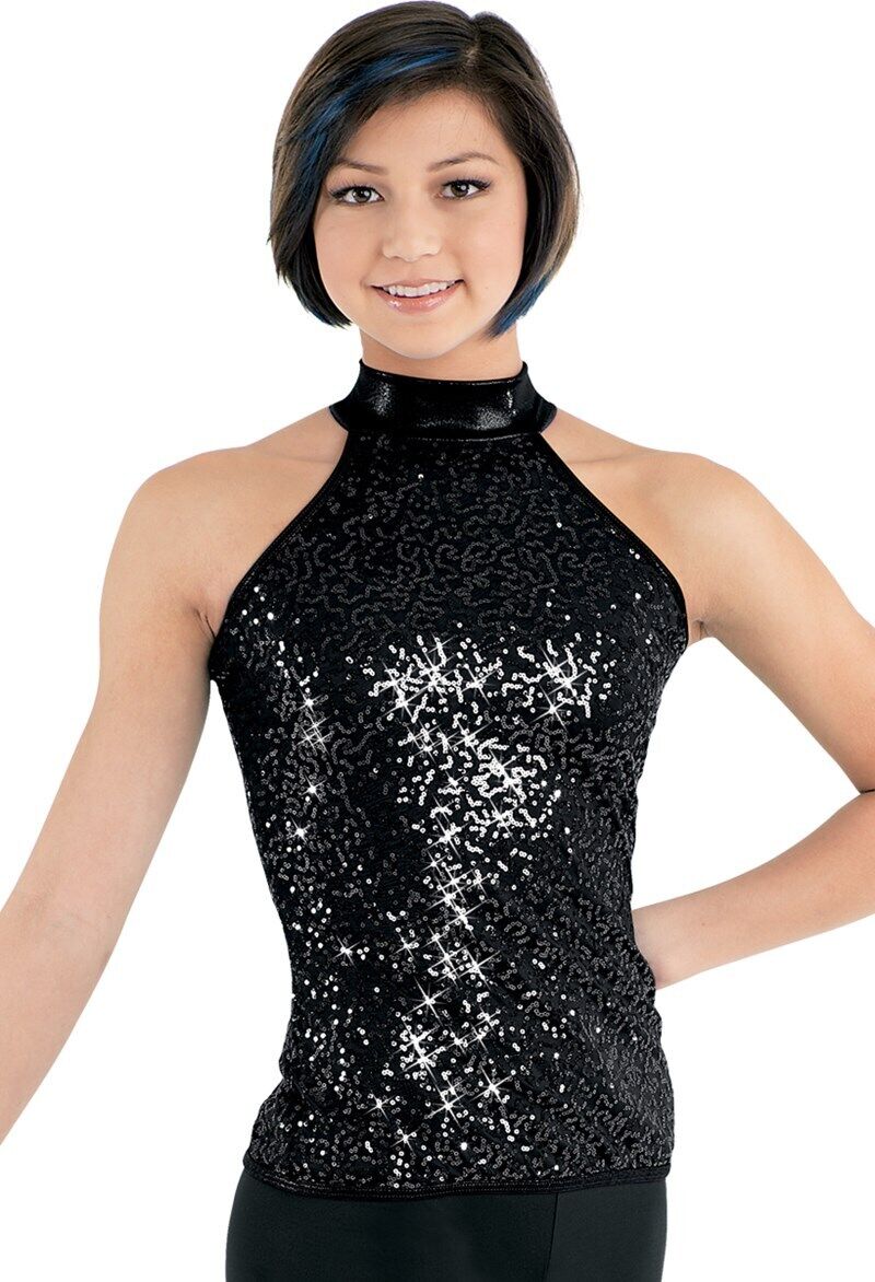 Pre-Owned Costume Sequin Top Balera SQ7006 Large Adult Black