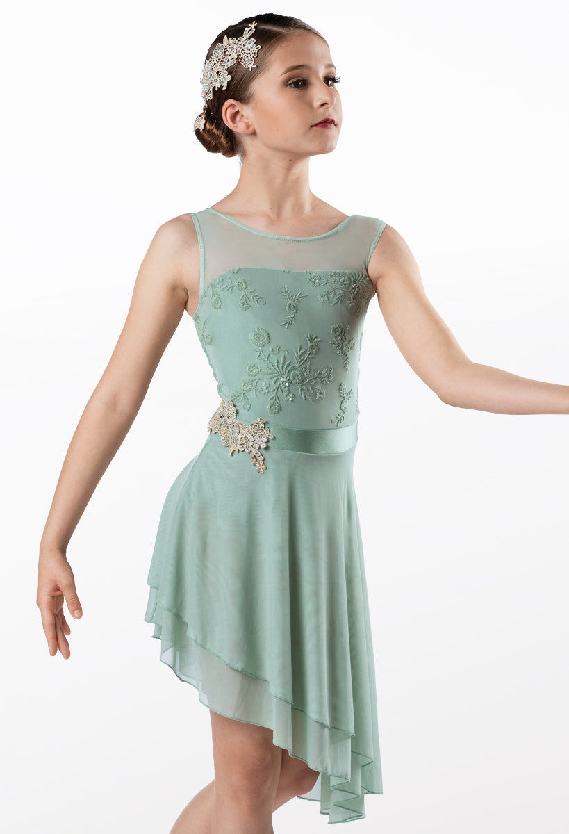Pre-Owned Costume Weissman 13485 Intermediate Child Sage Dress Lyrical Stones