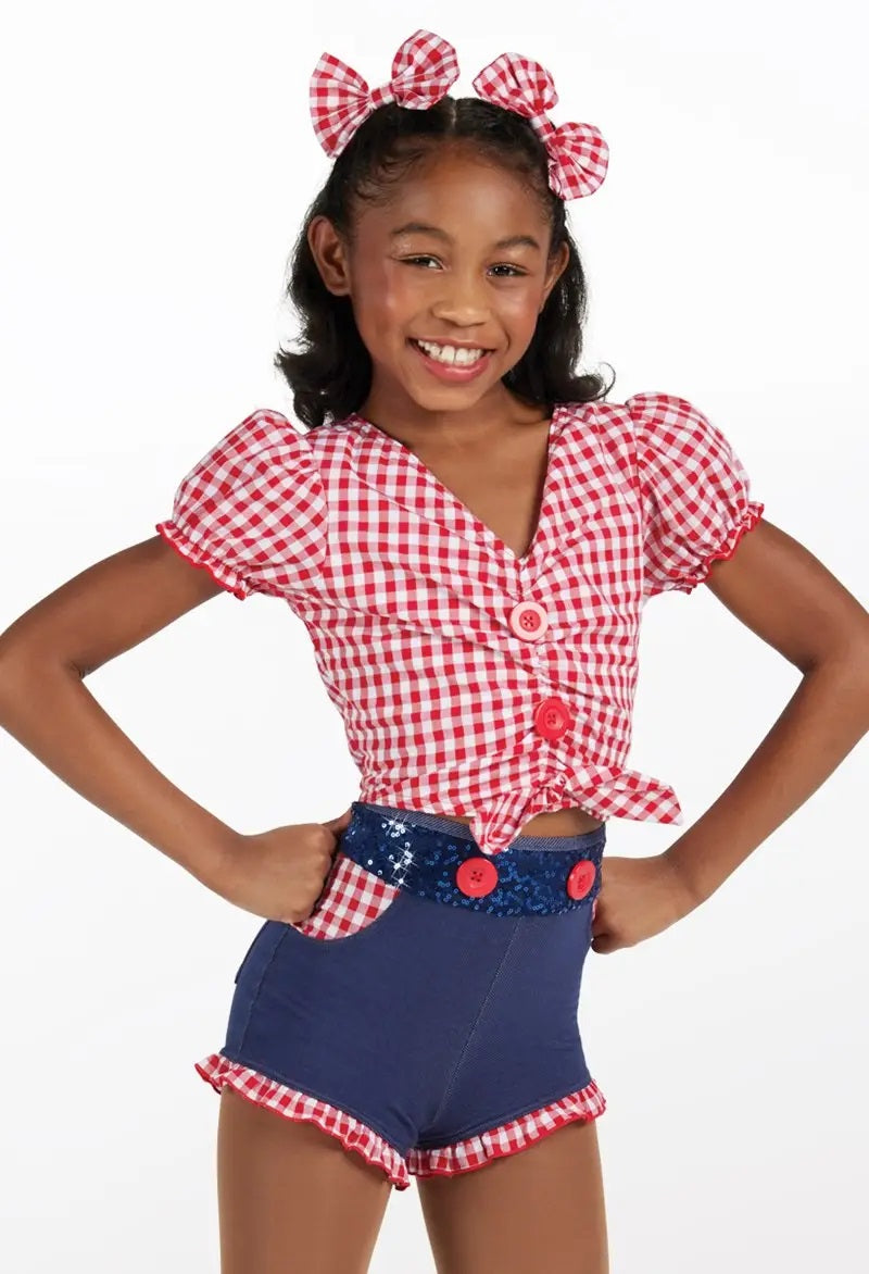 Pre-Owned Costume Weissman  11767 Int Child Red 2 pc Jazz Sequin Western