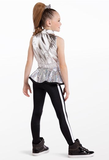 Pre-Owned Costume Weissman  14195 Medium Child  Gold  Hip Hop Metallic Spandex
