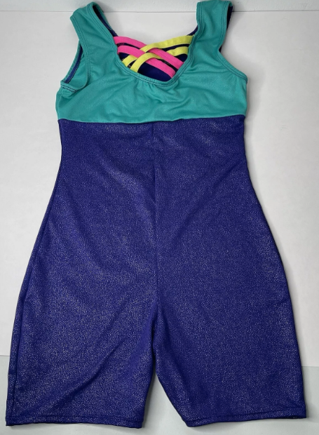 Pre-Owned Biketard Freestyle Large Child Purple Acro Tumbling