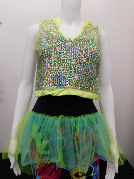 Pre-Owned Costume Curtain Call E1856 Large Adult Neon Hip Hop