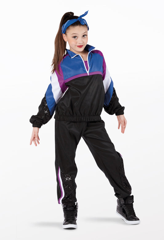 Pre-Owned Costume Weissman  13455 Small Child Blue 3pc Track Suit Hip Hop Clogging