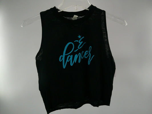 Pre-Owned Crop Top Encore   Large Child Turquoise  Jazz Competition