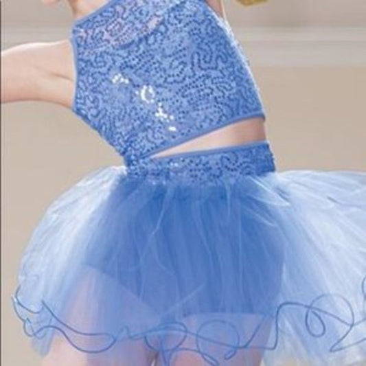 Pre-Owned Costume Weissman  8526 Small Adult Periwinkle 2pc  Contemporary Sequins