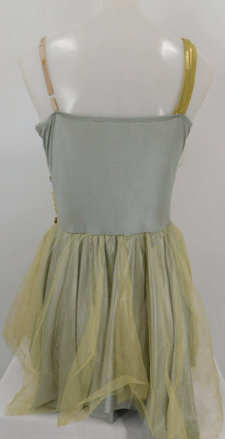 Pre-Owned Costume Curtain Call R103 Medium Adult Gray Draping Ballet Sequin