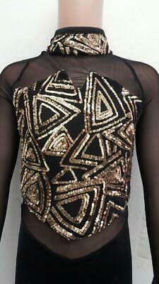 Pre-Owned Costume Curtain Call E2308 Medium Child Gold Black Jazz