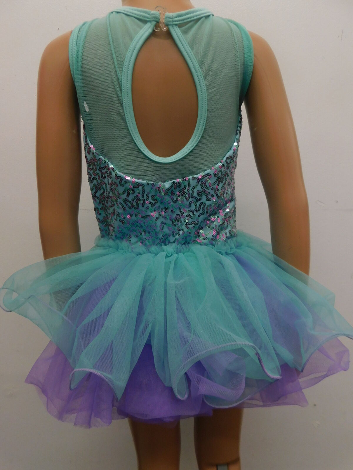 Pre-Owned Costume Curtain Call  E2192 Medium Child Aqua Blue  Jazz