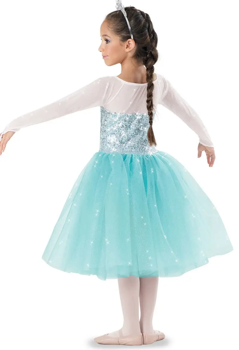 Pre-Owned Costume XL Child Blue Weissman 8322 Ballet Dress Up Musical Theater Sequin Dress