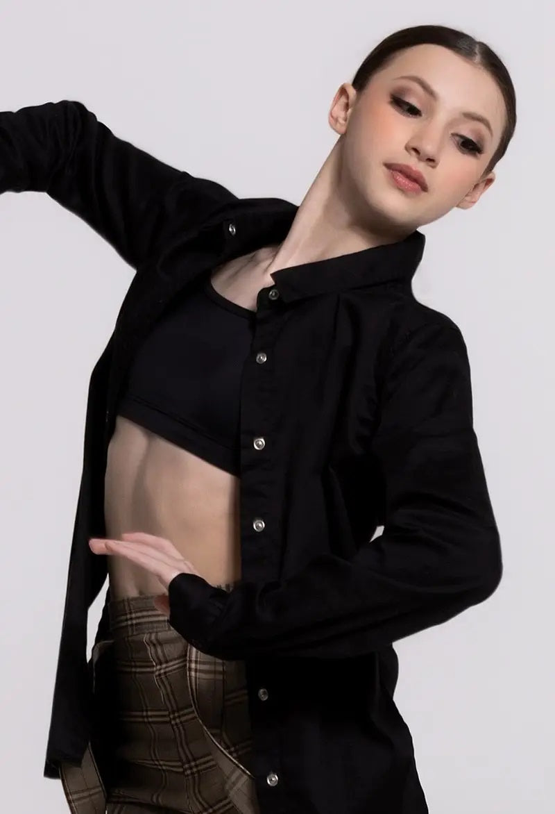 New Costume Shirt Weissman AH9878 Adult Sizes Black Button Up Contemporary