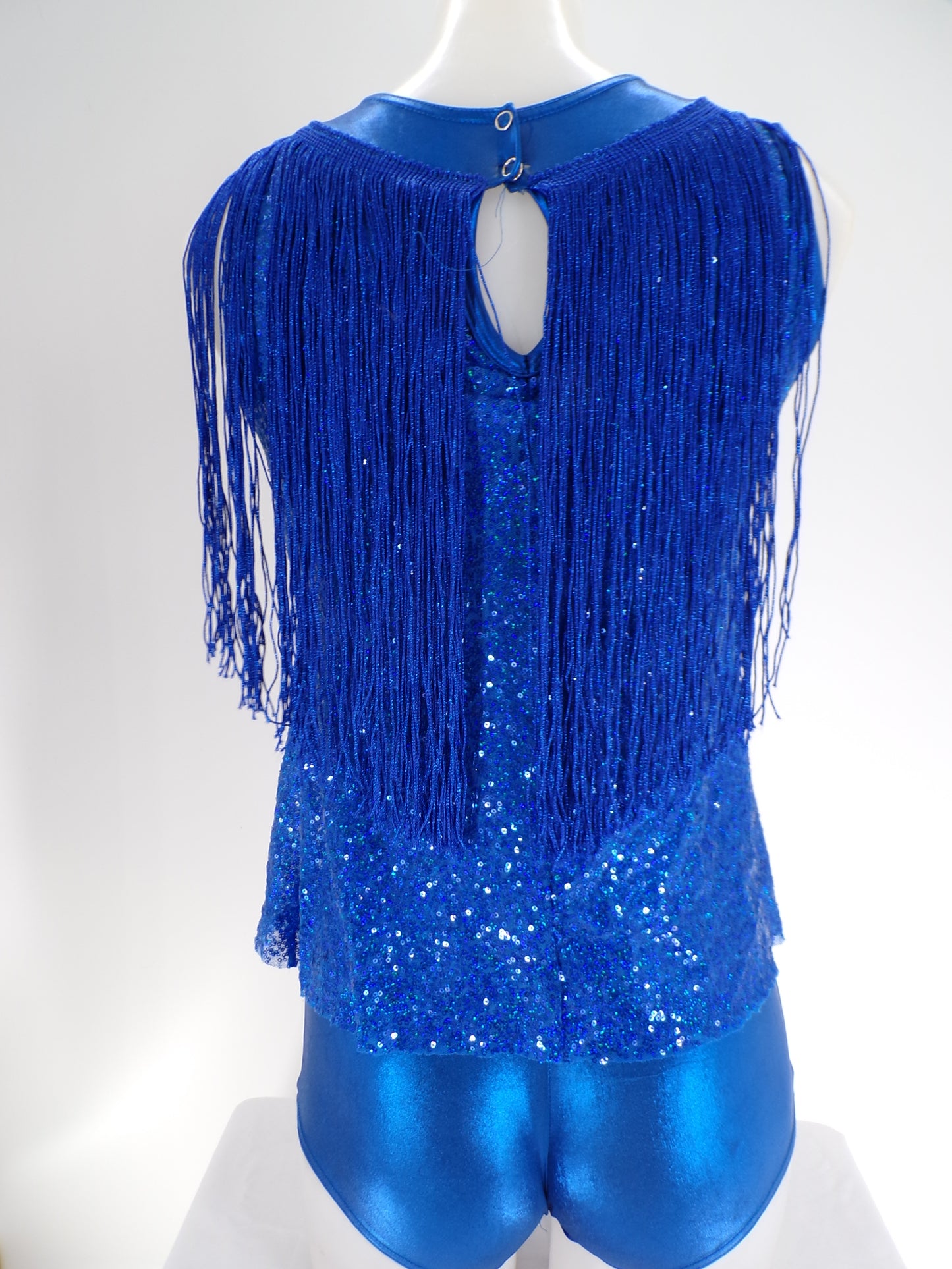 Pre-Owned Costume A Wish Come True 18945 Large Child Blue Fringe Jazz Sequin
