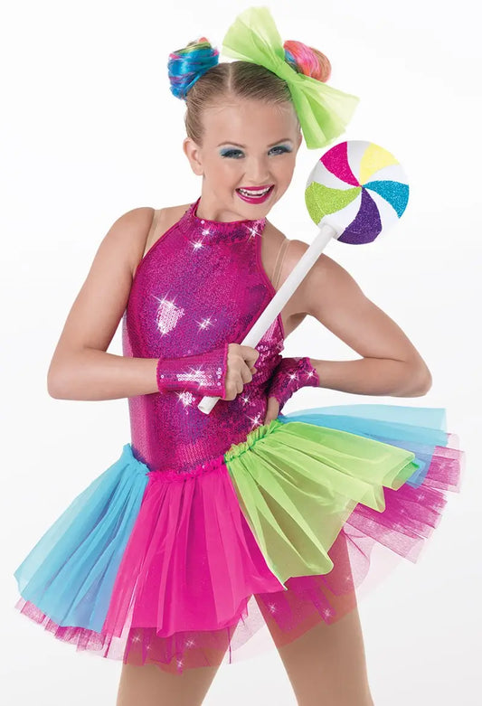 Pre-Owned Costume Weissman 8751 Small Child Turquoise Jazz Sequin