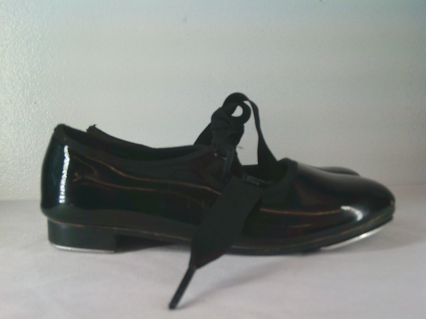 Pre-Owned Tap Shoes Dance Class Kids 12m Tyette Leather Ribbon Student