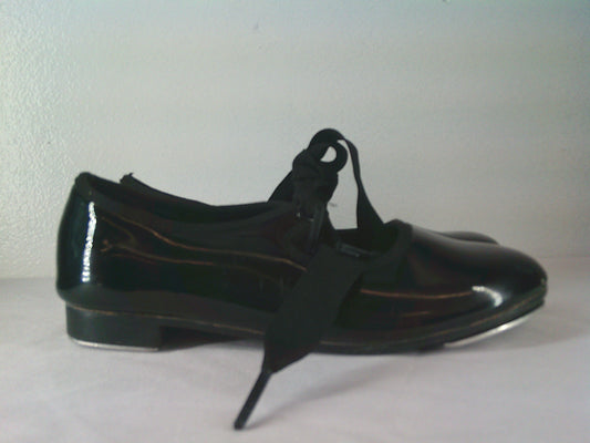 Pre-Owned Tap Shoes Dance Class Kids 12m Tyette Leather Ribbon Student