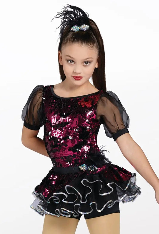 Pre-Owned Costume Weissman  13574 XL Child Pink Feathers Jazz Sequin