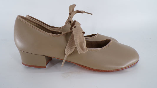 Pre-Owned Tap Shoes Barbette Adult 7.5M Tyette Leather Ribbon Student
