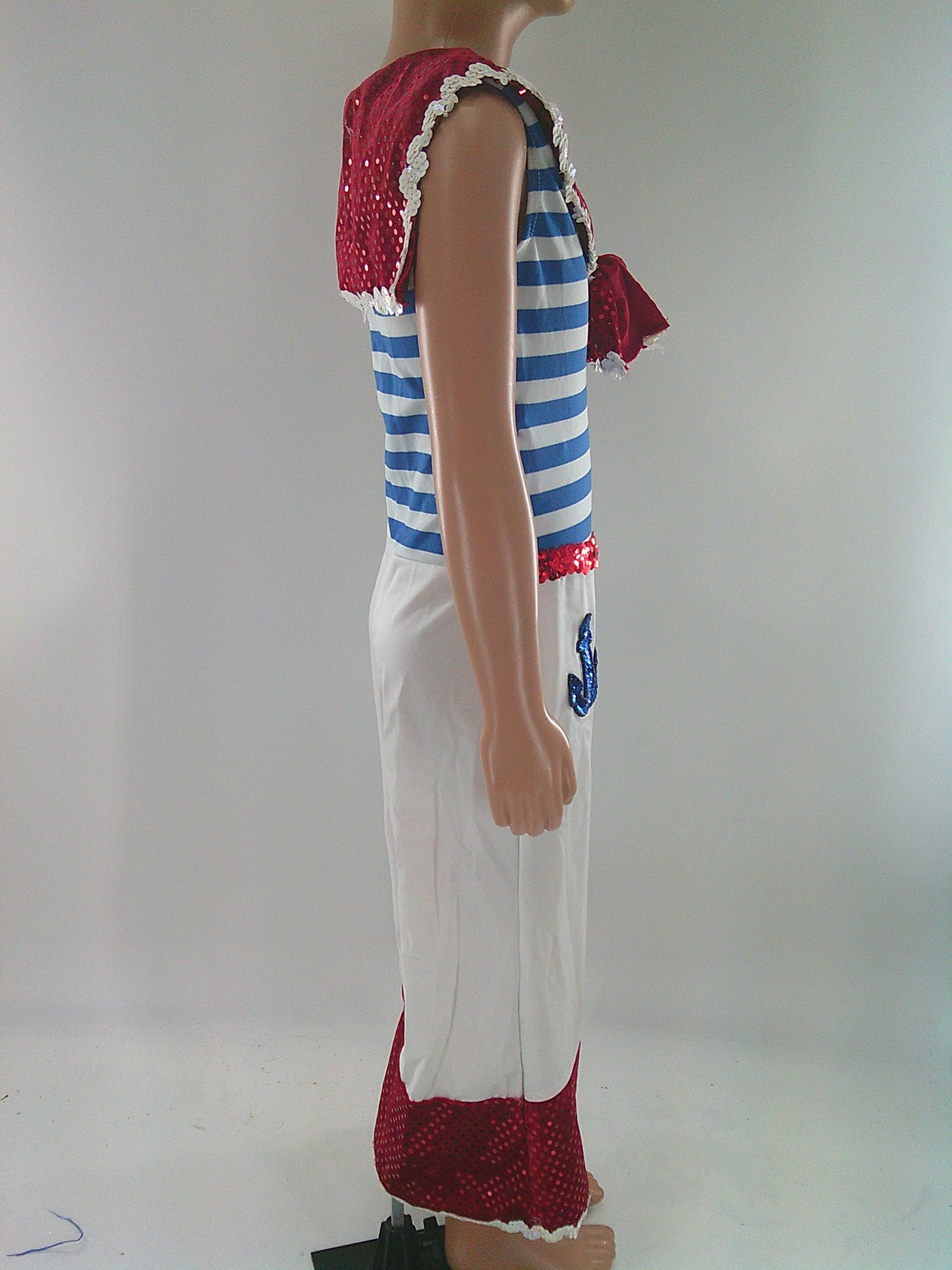 Pre-Owned Costume Dansco 548 Medium Child Red Sailor Jazz Sequin