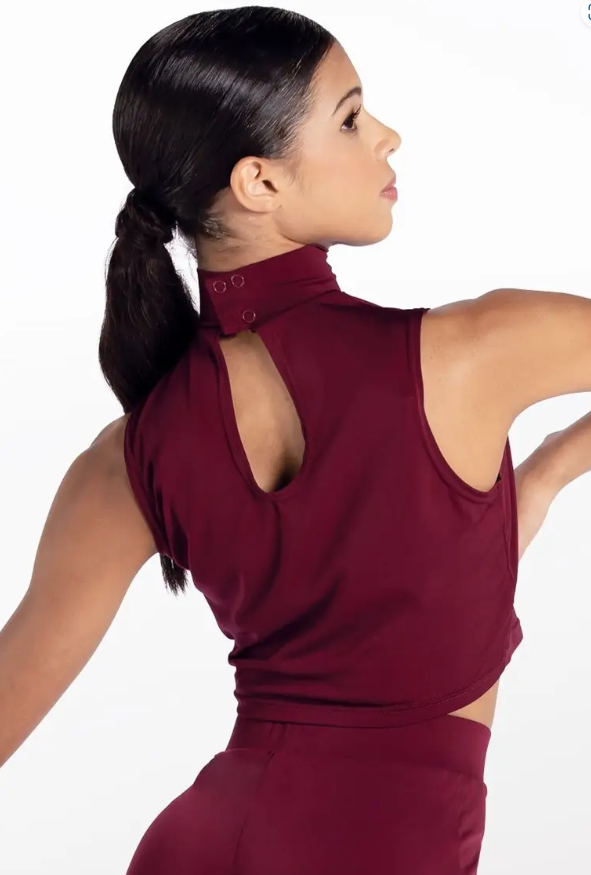 Pre-Owned Crop Top Weissman 15609 Small Adult Burgundy Lyrical Modern