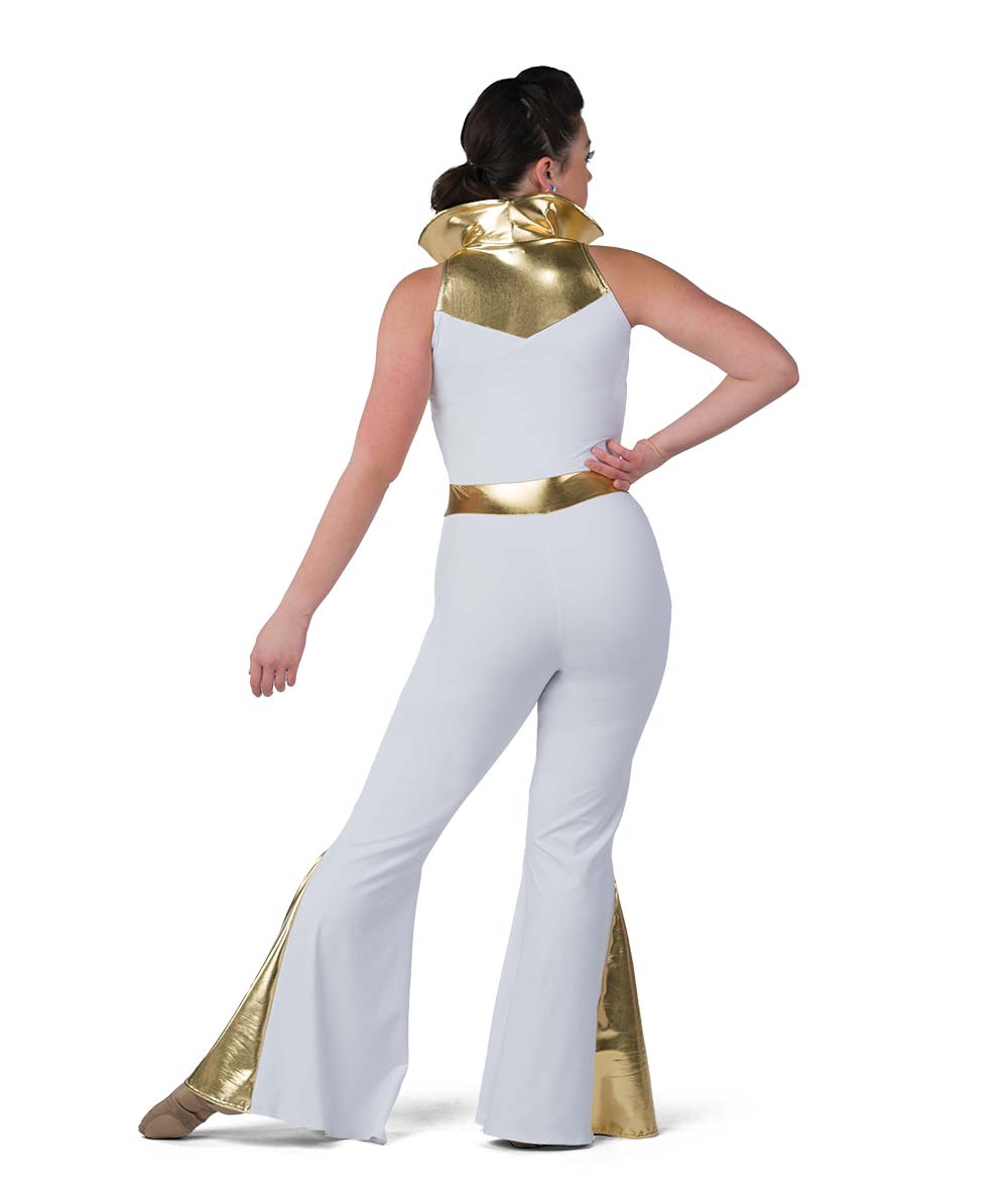 Pre-Owned Costume AWCT  24292 Large Child White Jumpsuit Jazz Tap Rhinestones Elvis