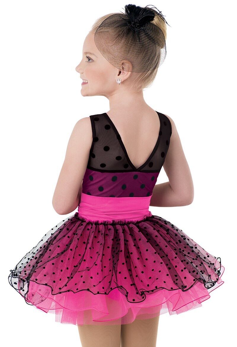 Pre-Owned Costume Weissman  7713 XS Child Bright Green Polka Dot Tutu Pageant Tap
