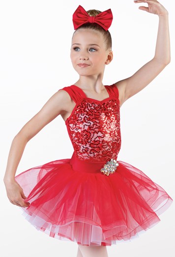 Pre-Owned Costume Weissman 13731 Large Child Red 2 pc Ballet Sequin