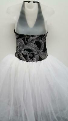 Pre-Owned Costume Curtain Call  E1382 Large Child White Long Tutu Ballet Glitter