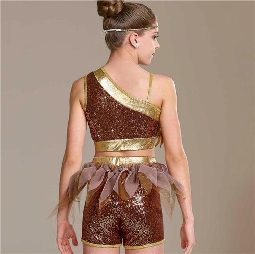Pre-Owned Costume Curtain Call E2133 Small Adult Brown Jazz