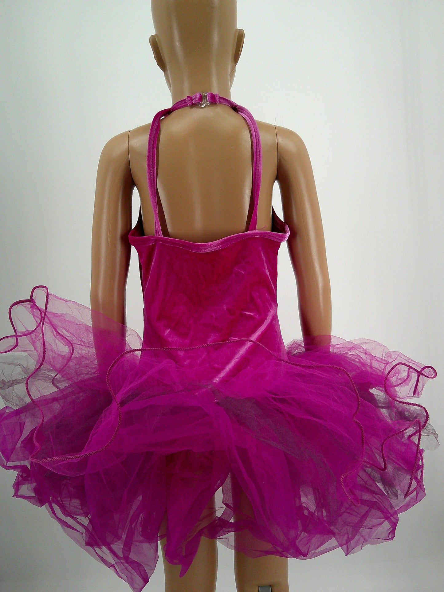 Pre-Owned Costume Curtain Call  C476 Medium Child Pink Velvet Tutu Ballet  Sequin