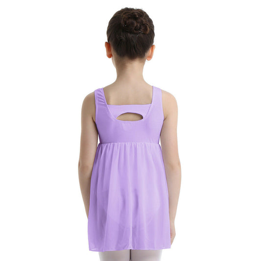 Pre-Owned Leotard Dress Mdnmd   Large Child Laveder  Ballet Tap