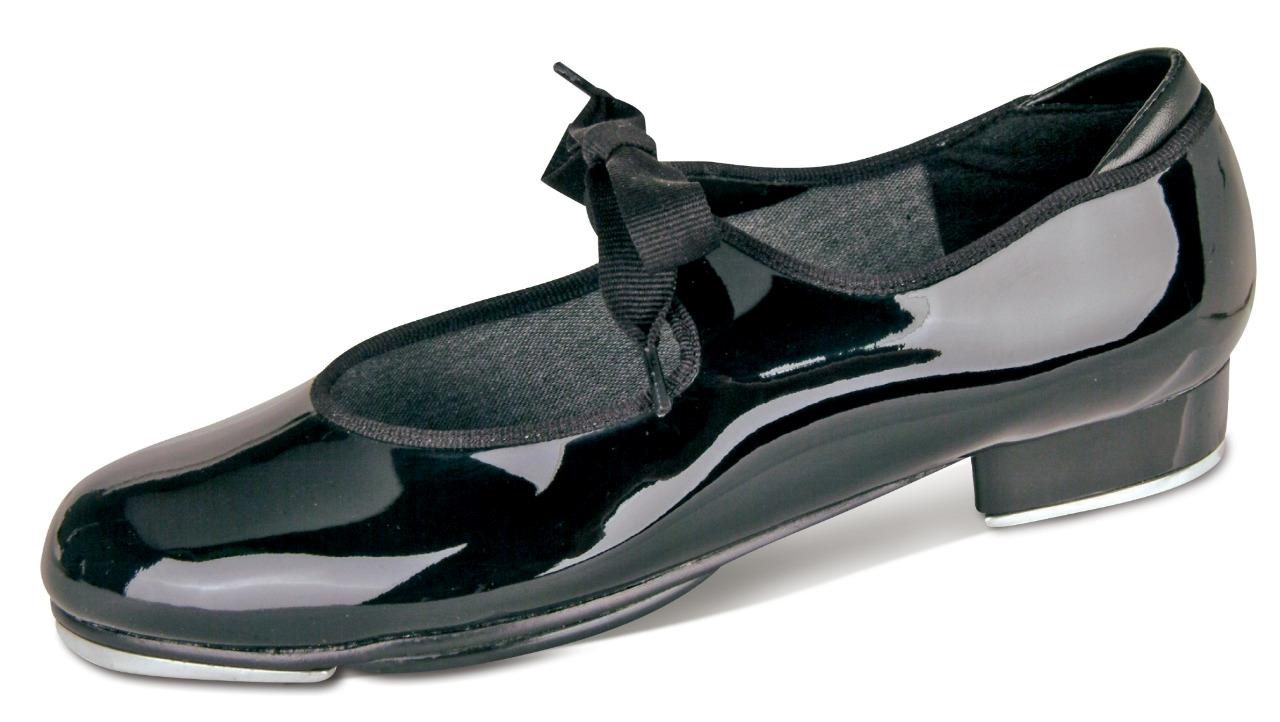 NEW Tap Shoes DANZ N MOTION Child Sizes Toddler Sizes Tyette Patent Leather Ribbon & Elastic Student