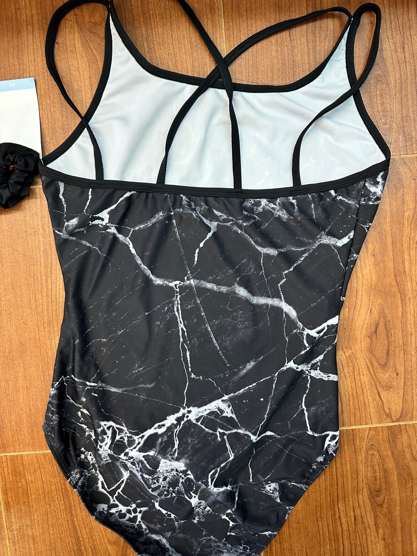 New Gymnastics Leotard Destira Black Marble Large Adult