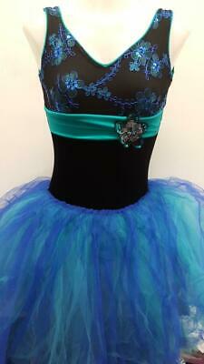 Pre-Owned Costume Curtain Call Small Adult Blue Tutu Ballet Sequin