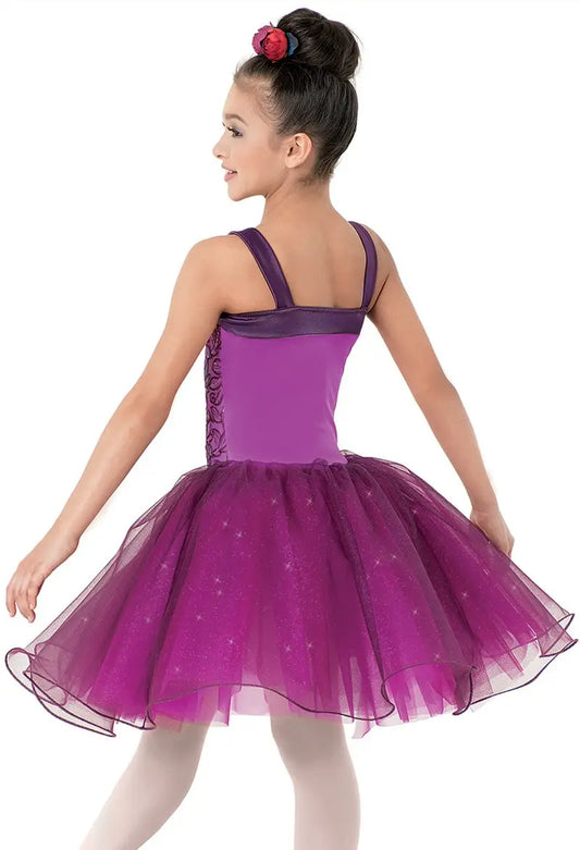 Pre-Owned Costume Large Child Pink Weissman 9410 Ballet pointe YAGP Tutu Floral Lace