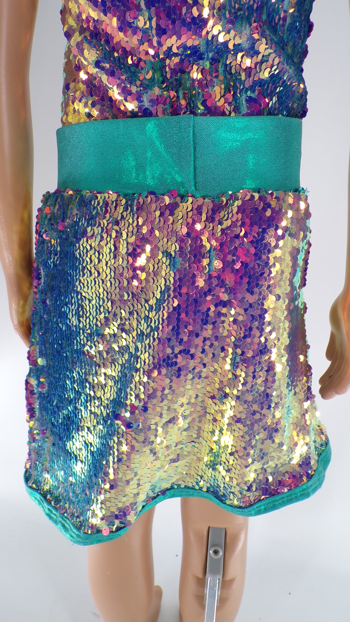 Pre-Owned Costume Curtain Call  E2194 Large Child Teal  Jazz