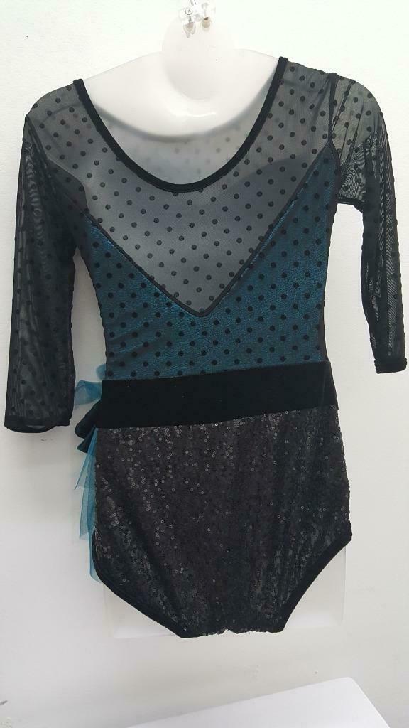 Pre-Owned Costume Small Adult Pink Curtain Call E1386 Jazz Tap Clogging Musical Theater Polka Dot Unitard Long Sleeve