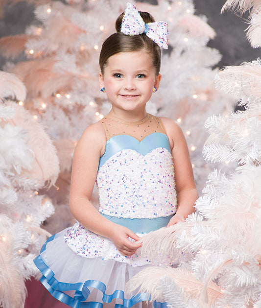 Pre-Owned Costume Small Child Blue A Wish Come True H602 Ballet Tap Musical Theater Sequin Tutu Dress