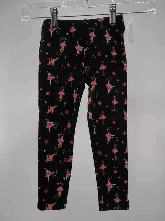 Pre-Owned Leggings Old Navy   Toddler 3T Black Pink  Ballet