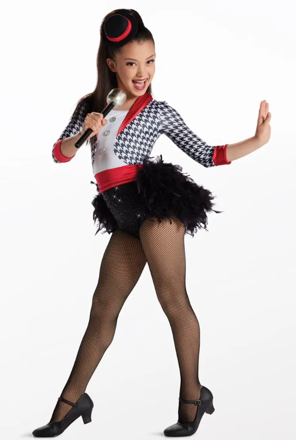 Pre-Owned Costume Weissman 15143 Int Child Red Tuxedo Feathers Tap Jazz Musical