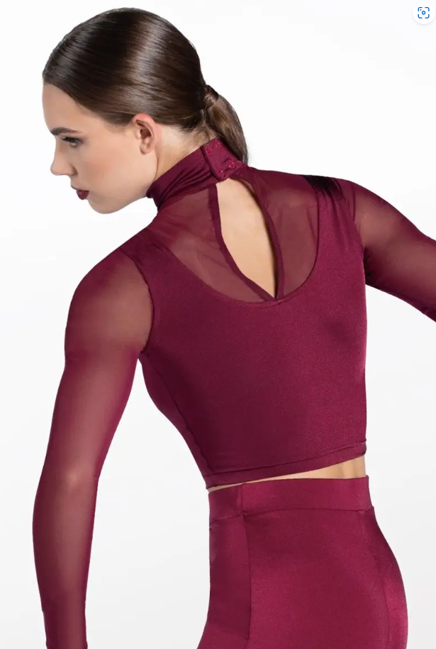 Pre-Owned Crop Top Weissman SH13069 Medium Adult Black Jazz Cheer