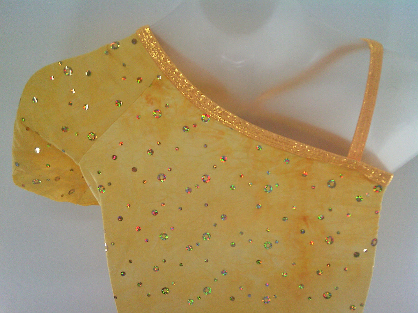 Pre-Owned Costume AWCT   XL Child Yellow Romper Jazz Tap Sequins