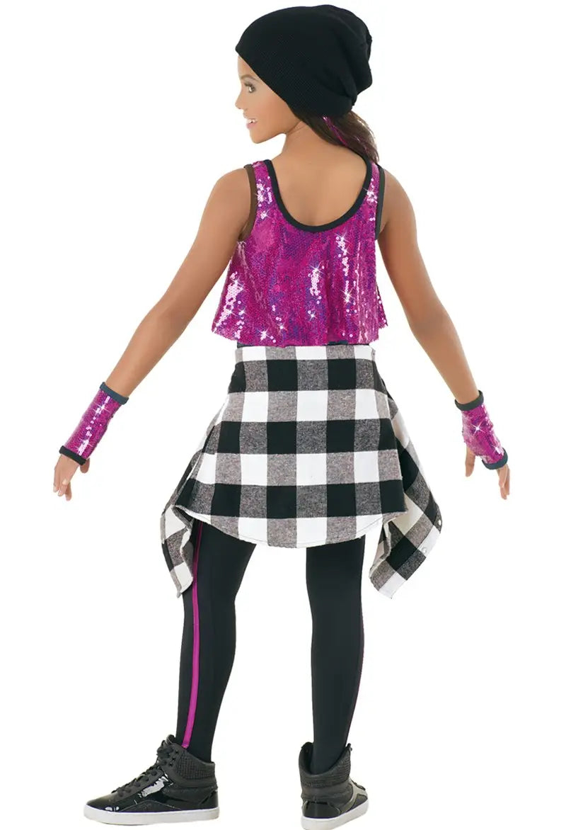 Pre-Owned Costume Large Child Turquoise Weissman 9906 Hip Hop Jazz Tap Sequin