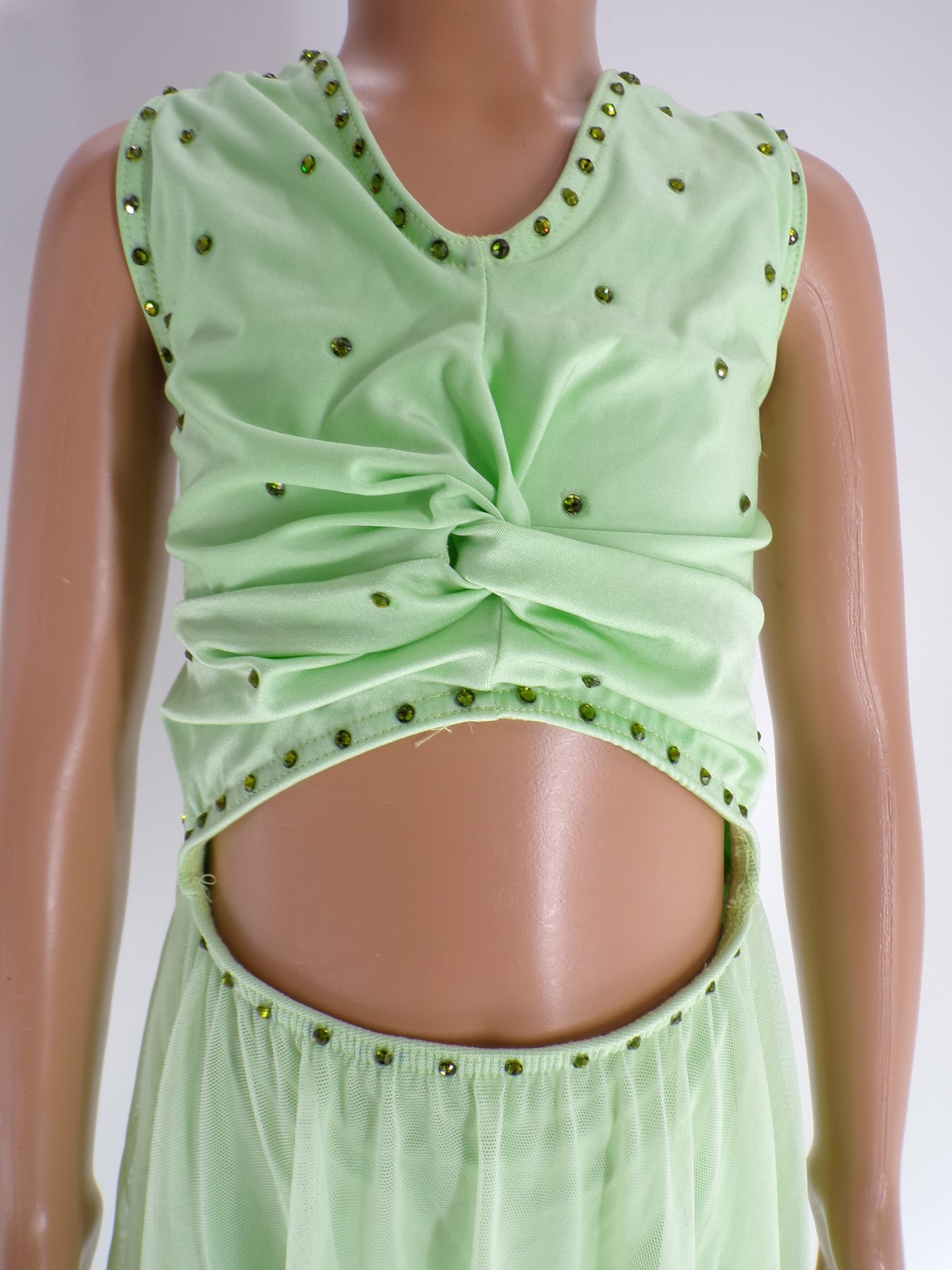 Pre-Owned Costume Wish Come True  20570 6x-7 Child Mint Green  Contemporary Rhinestone