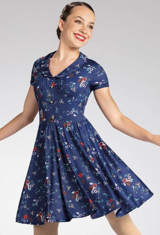 Pre-Owned Costume Weissman  13036 Medium Child Navy Blue Dress Lyrical  40's 50's 60's