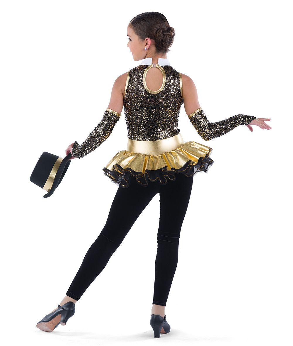 Pre-Owned Costume Wish Come True  21887 Small Adult Gold Skirt Jazz Sequin