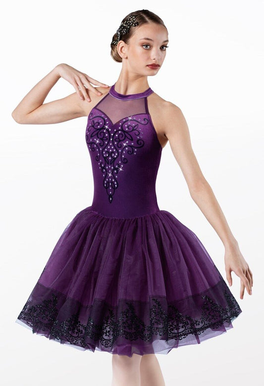 Pre-Owned Costume Weissman  13302 Small Child Purple Romantic Tutu Ballet YAGP Stones