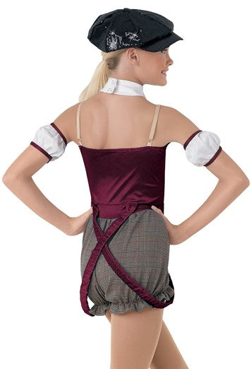 Pre-Owned Costume Weissman  8686 Small Child Burgundy Unitard Jazz Sequin