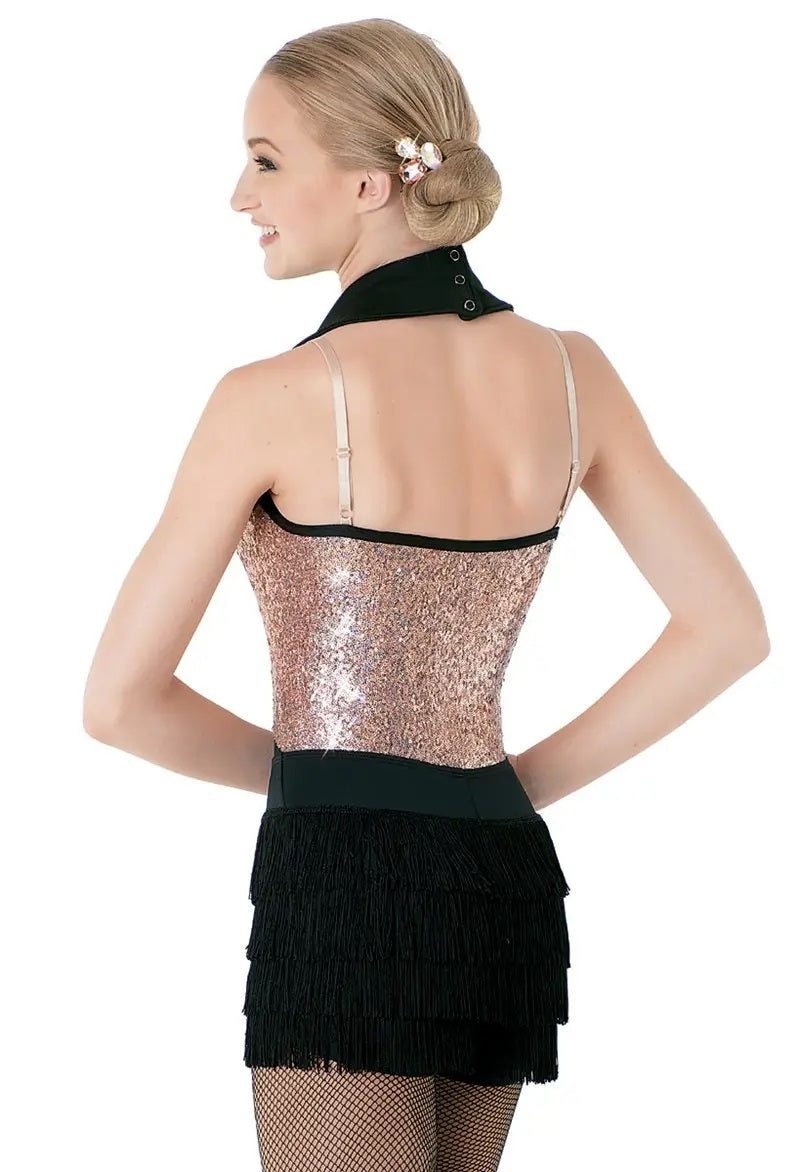Pre-Owned Costume Weissman  8493 Small Child Gold Suit Vest Jazz Sequin