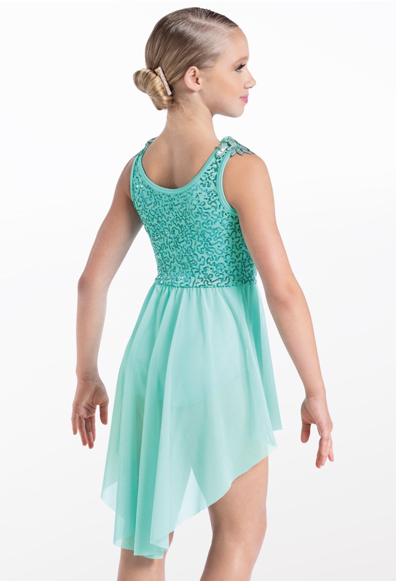 Pre-Owned Costume Weissman  13740 Medium Child Mint Green Draping Contemporary Sequin